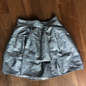 Diane Von Furstenberg 3 tier multi gold mini skirt